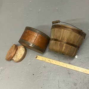 Wooden Buckets and Box Set